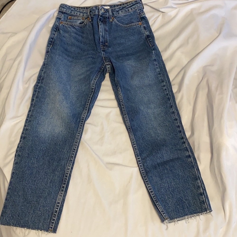 Topshop Blue Straight Jeans